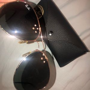 Ray Bans with rose gold frames
